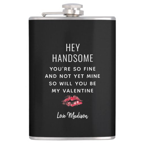 Funny Valentines Day Poem Boyfriend Personalized Flask