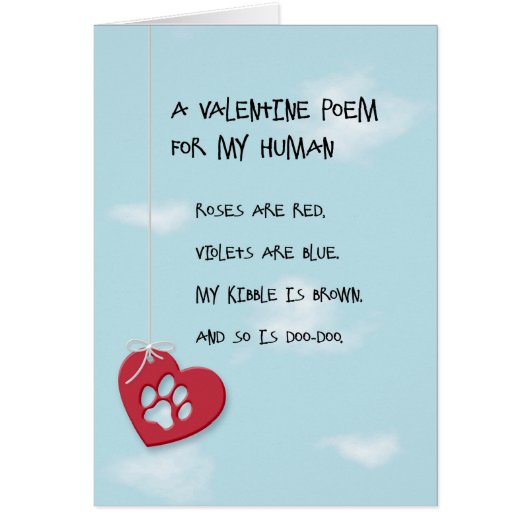 Funny Valentine's Day Poem from the Dog Cards (Front)