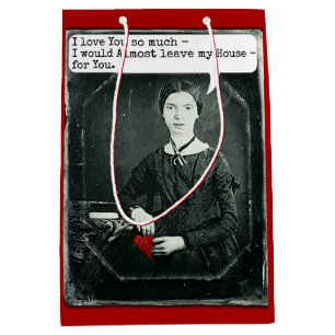 Funny Valentine's Day Poet Emily Dickinson Humor Medium Gift Bag