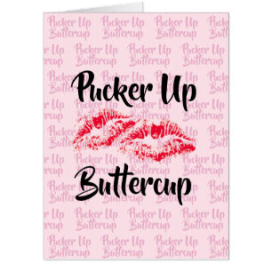 Funny Valentines Day Pucker Up Lips Big Card