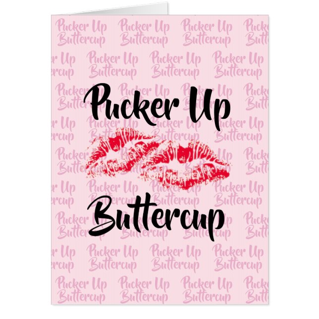 Funny Valentines Day Pucker Up Lips Big Card (Front)