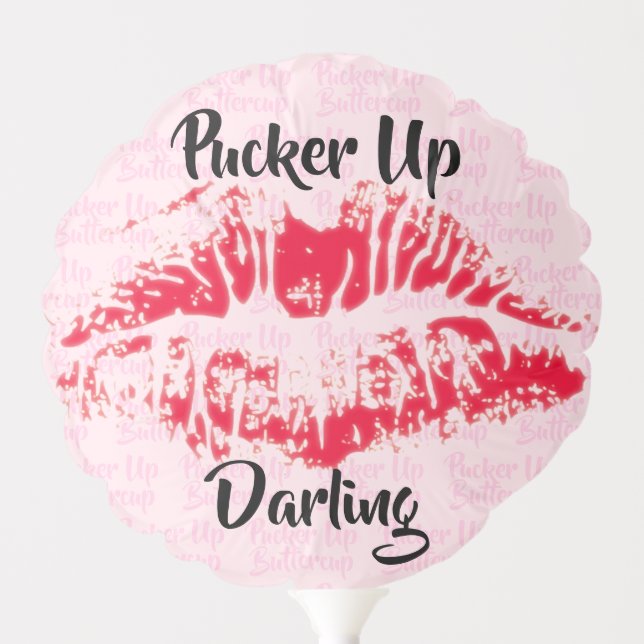 Funny Valentines Day Quote Big Red Kiss Balloon (Front)