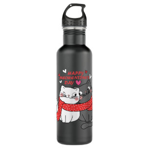Funny Valentine's Day Quote Happy Meowentines Day  Stainless Steel Water Bottle