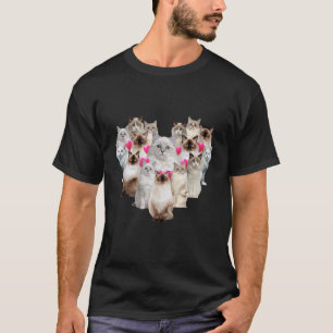 Funny Valentines Day Ragdoll Heart Cat Lover T-Shirt