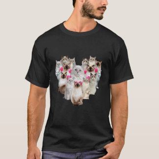 Funny Valentines Day Ragdoll Heart Cat Lover T-Shirt