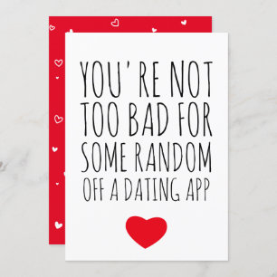 Funny Valentines Day Random Guy Dating App Card