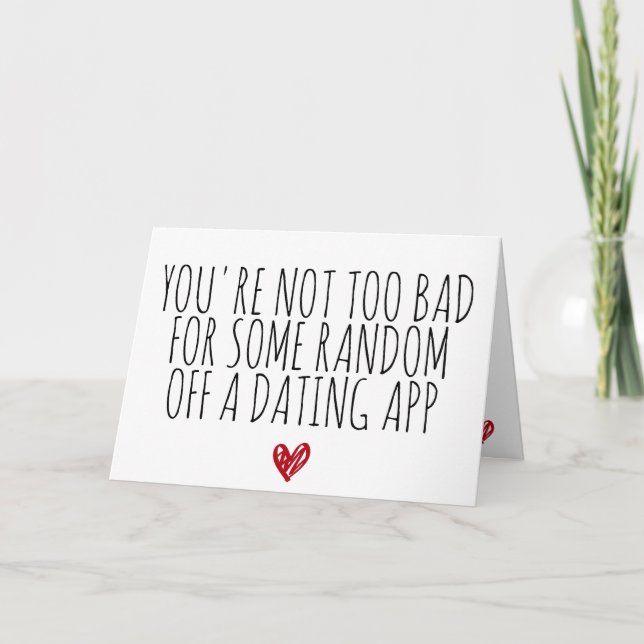 Funny Valentines Day Random Guy Dating App Card (Front)