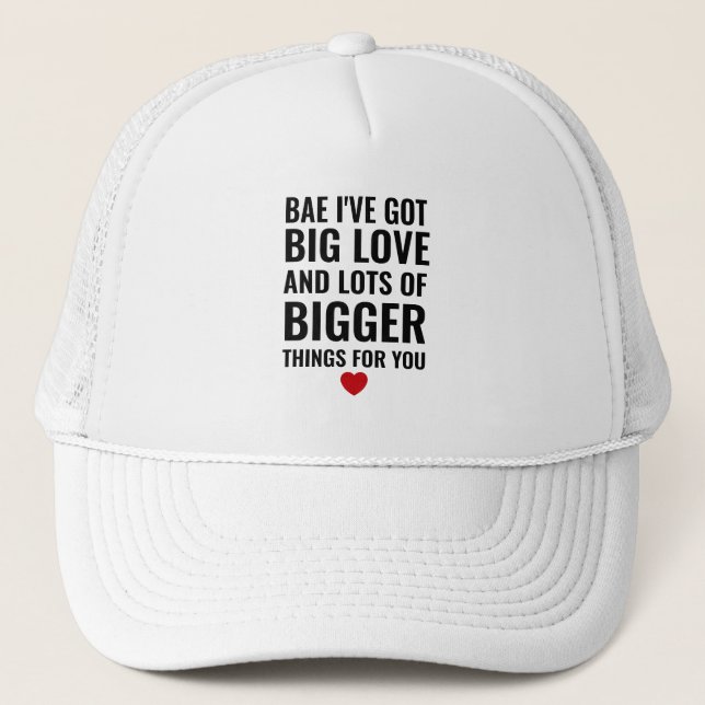 Funny Valentines Day Red Heart Mens Trucker Hat (Front)