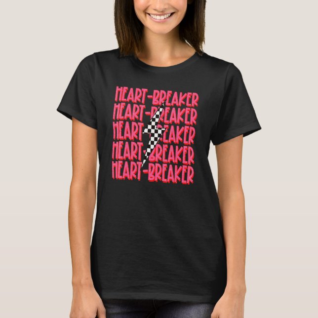 Funny Valentines Day Retro Heart Breaker T-Shirt (Front)