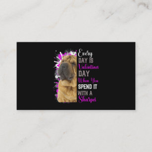 Funny Valentines Day Sharpei Mom Mother Dog Doggie Business Card