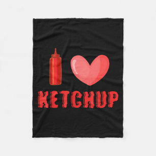 Funny Valentines Day Shirt I Love Ketchup Valentin Fleece Blanket