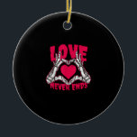 Funny Valentines Day Skeleton Heart Hands Ceramic Ornament<br><div class="desc">A funny Valentine’s Day skeleton hands heart. Playful,  romantic,  and witty.</div>