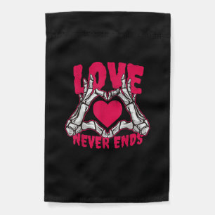 Funny Valentines Day Skeleton Heart Hands Garden Flag