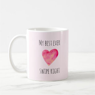 Funny Valentines Day Swipe Right Dating Coffee Mug