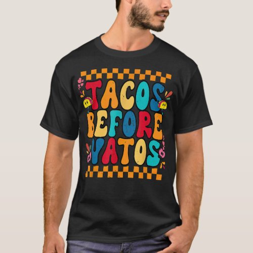 Funny Valentines Day Tacos Before Vatos T_Shirt