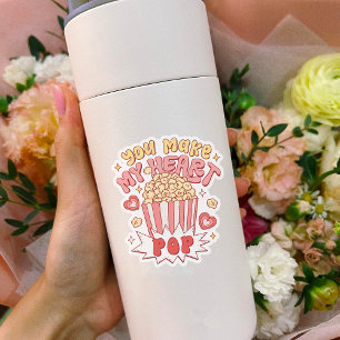 Funny Valentine's Day You Make My Heart Pop Vinyl Sticker