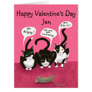 Funny Valentine's Gift From the Cats Custom Cards