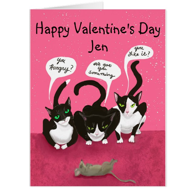 Funny Valentine's Gift From the Cats Custom Cards (Front)