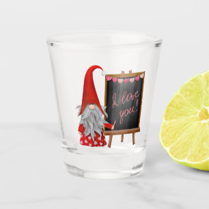 Funny valentines Gnome Two-Tone Shot Glass