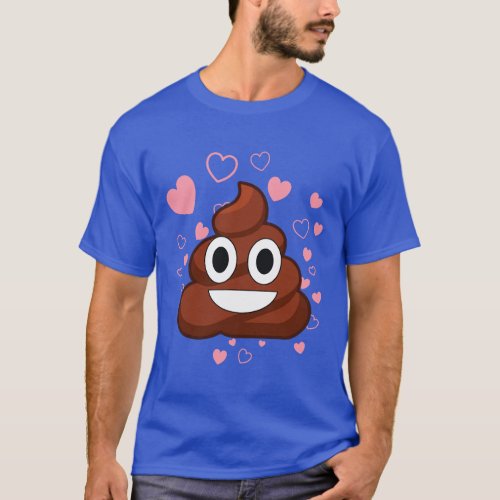 Funny Valentines Heart Poop Emoticon  T_Shirt