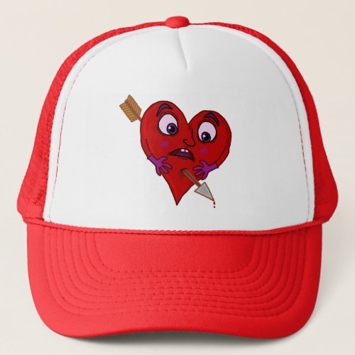 Funny Valentines Heart with Arrow Trucker Hat