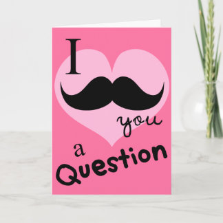 Funny Valentines mustache love pink Card