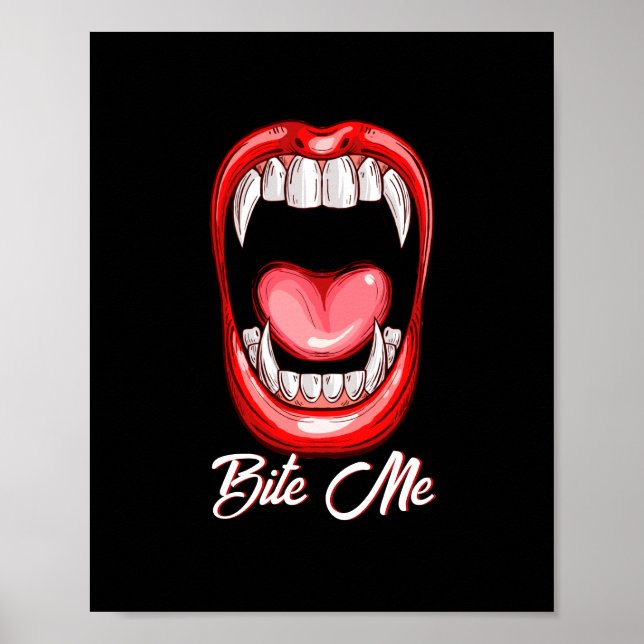 Funny Vampire Bite Halloween Poster (Front)