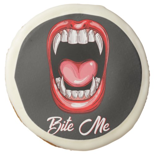 Funny Vampire Bite Halloween Sugar Cookie