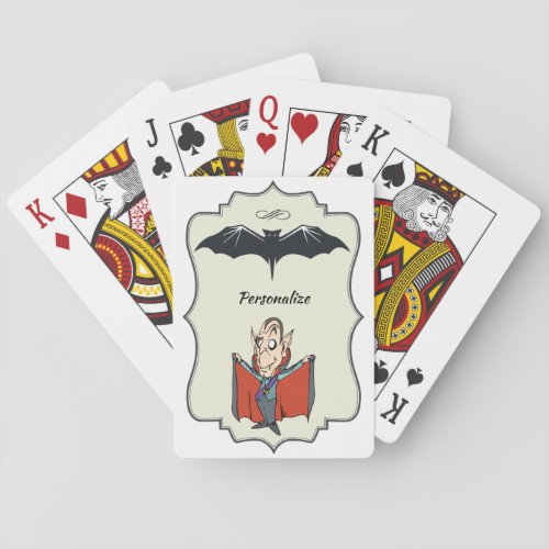 Funny Vampire Dracula  Bat Personalize Playing Cards