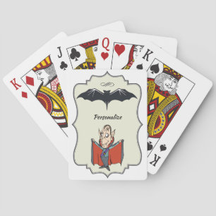 Funny Vampire Dracula & Bat Personalize Poker Cards
