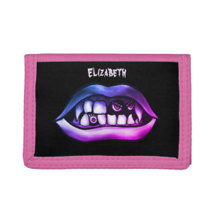 Funny Vampire Fangs Halloween Tri-fold Wallet