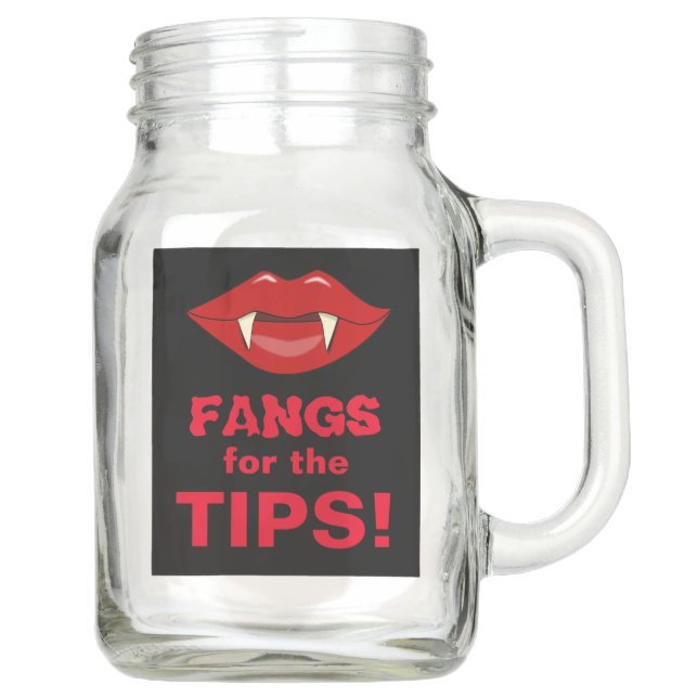 Funny Vampire Lips Halloween Tip Jar for Sale (Front)
