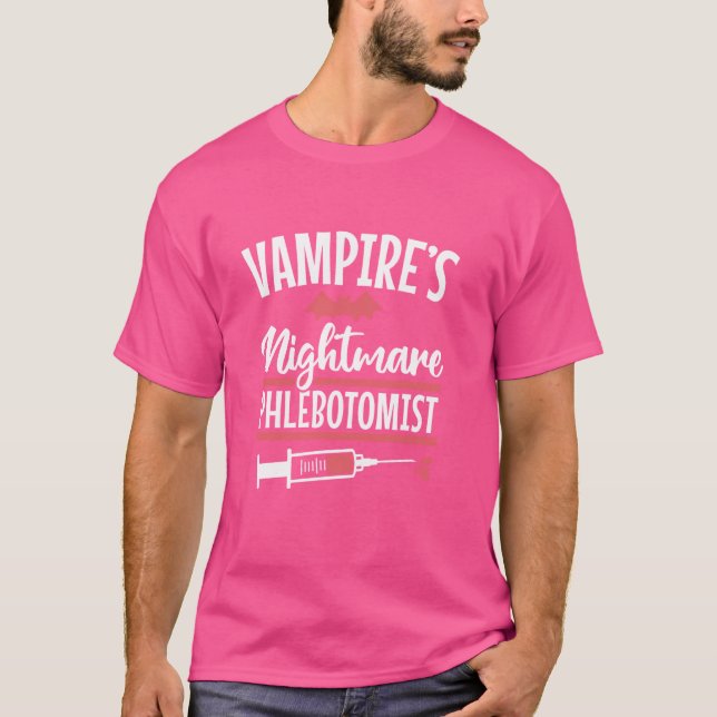 Funny Vampire Phlebotomist Phlebotomy Technician T T-Shirt (Front)