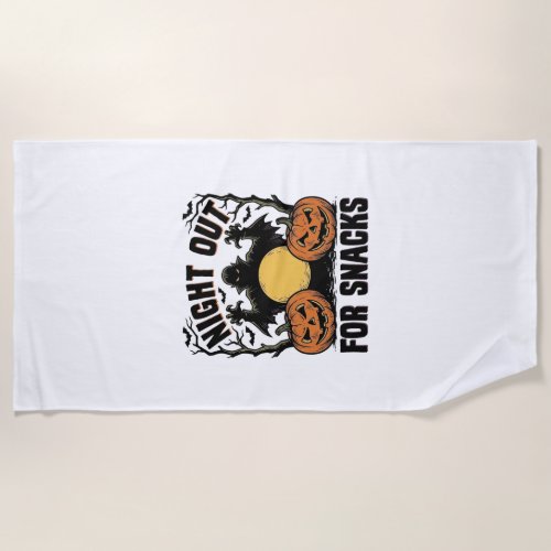 Funny Vampire Shirt with Spooky Pumpkin Night Art_ Beach Towel