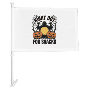 Funny Vampire Shirt with Spooky Pumpkin Night Art_ Car Flag