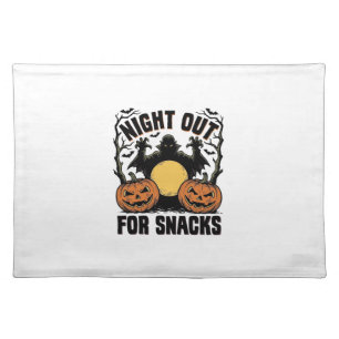 Funny Vampire Shirt with Spooky Pumpkin Night Art_ Cloth Placemat