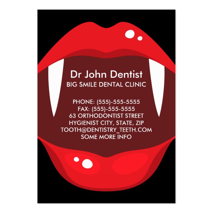 Funny vampire teeth dental, dentist business card