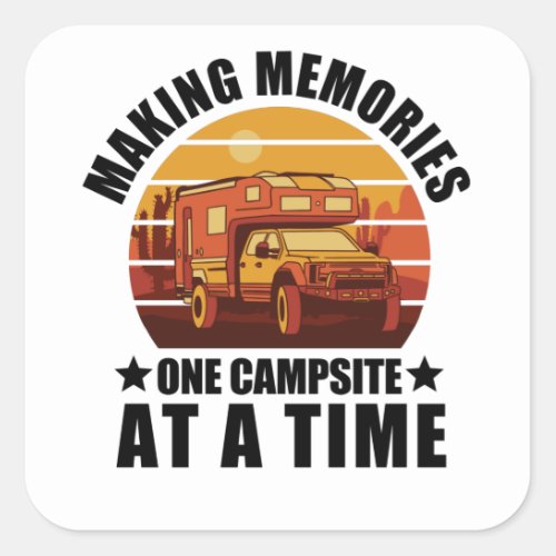 Funny Van Road Trip Camper Gift Square Sticker