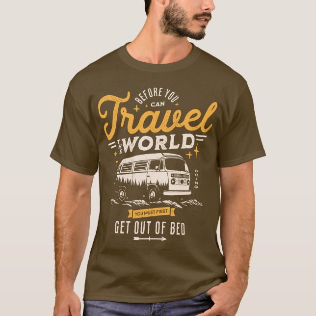 Funny Van Travel Camping Wanderlust Life T-Shirt (Front)