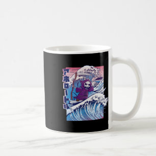 Funny Vaporwave Kanagawa Great Wave Japan Surfing Coffee Mug
