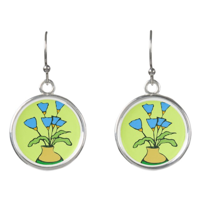 Funny vase.  earrings (Front)