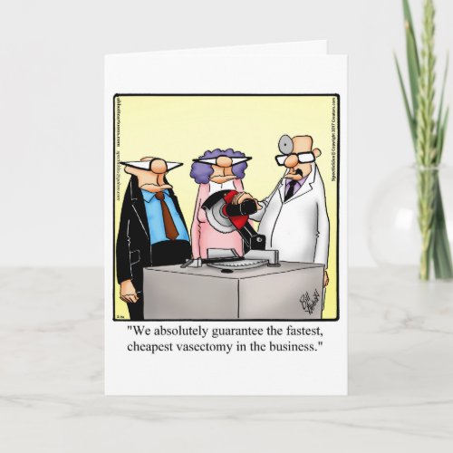 Funny Vasectomy Humor Get Well Card
