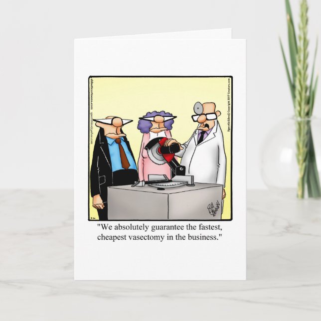 Funny Vasectomy Humor Get Well Card (Front)