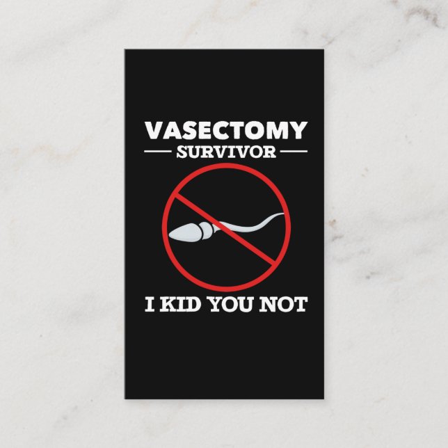 Funny Vasectomy Surgery Saying Adult Humor Business Card (Front)