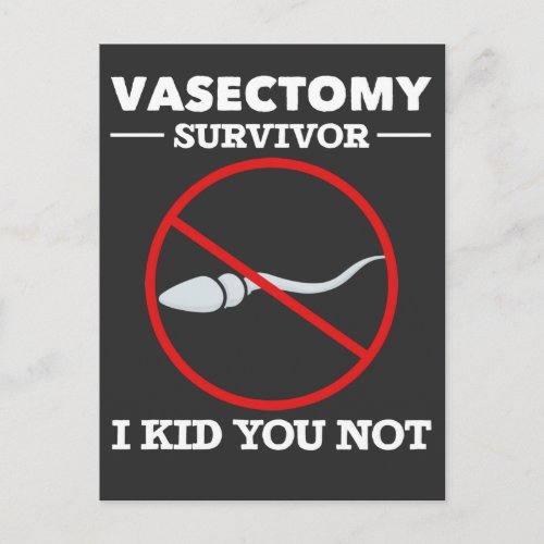 Funny Vasectomy Surgery Saying Adult Humor Postcard