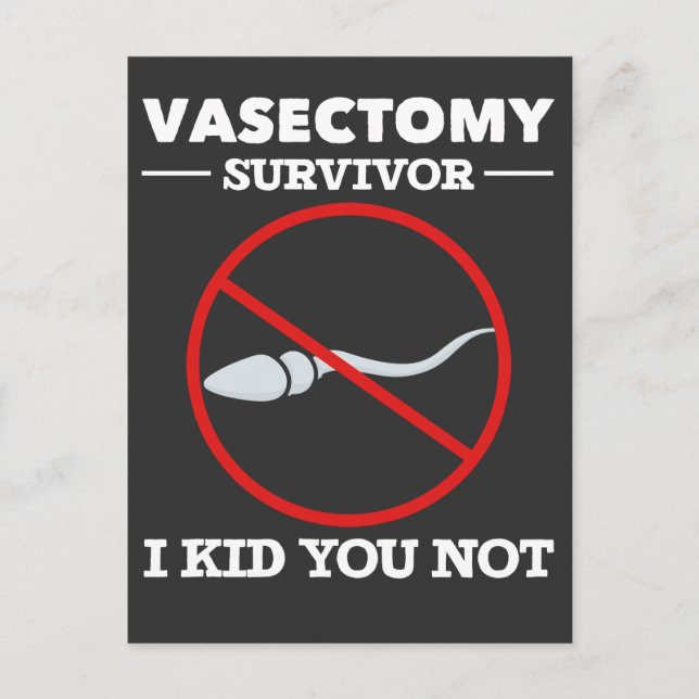 Funny Vasectomy Surgery Saying Adult Humor Postcard (Front)