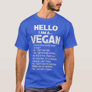 Funny Vegan Activism Gym Athlete Vegetarian Hello  T-Shirt
