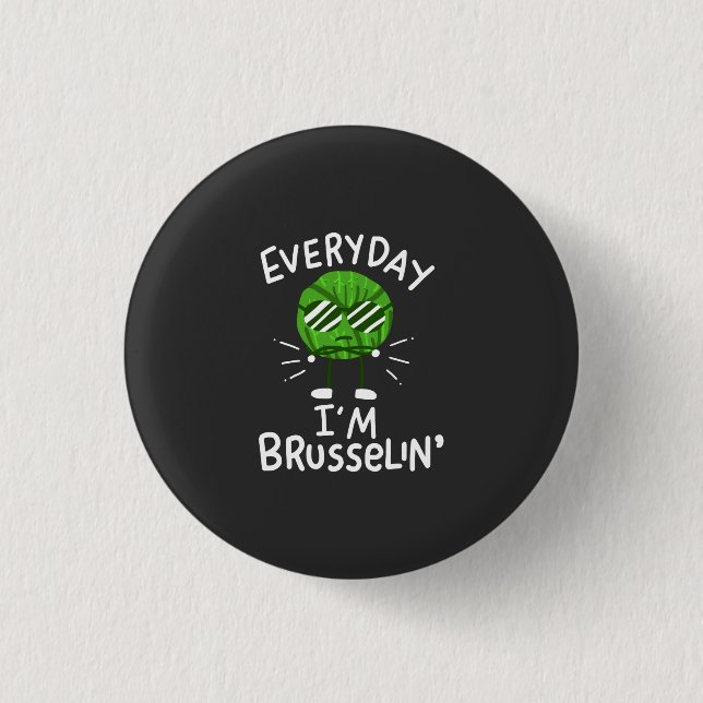 Funny Vegan Brussels Sprouts Button (Front)