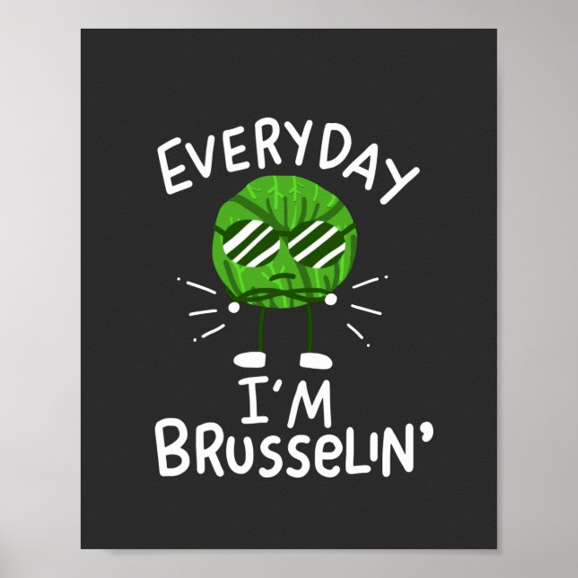 Funny Vegan Brussels Sprouts Poster (Front)