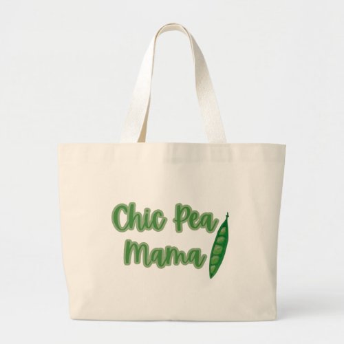 Funny Vegan Chic Pea Mama Womens  Large Tote Bag